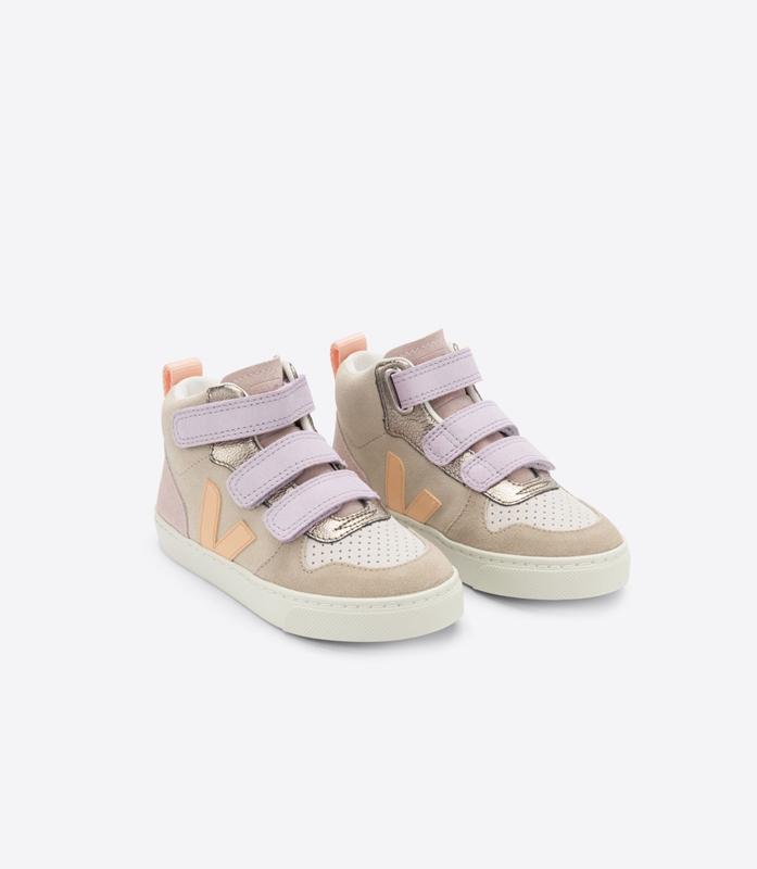 V-10 Dětské Veja Semišové Multico Almond Peach Viacfarebný | EWKSDU-762